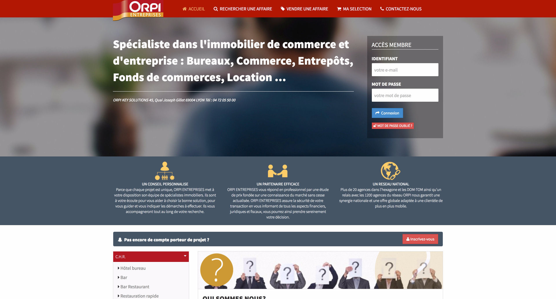 site internet Orpikeysolutions - Cabinet d’affaires transaction en fonds de commerce et Immobilier d’entreprise